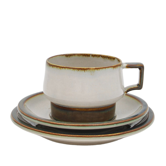 J.H. Quistgaard Tema Tea Cup Trio, vintage